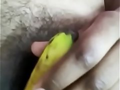 Indian busty girl masturbation with big banana