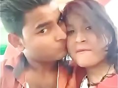 Indian Desi girl boobs pressed by her boyfriend with Hindi audio