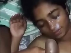 Cum facial of indian girl